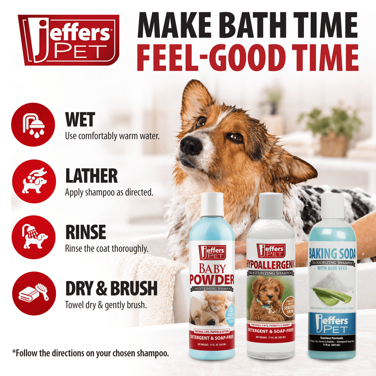 Jeffers Hypoallergenic Moisturizing Pet Shampoo for Sensitive Skin