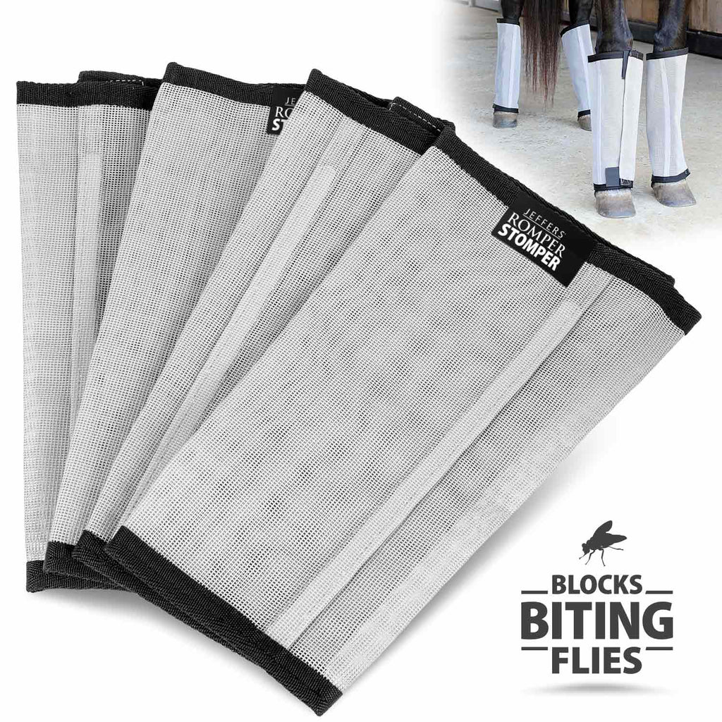 Jeffers Romper Stomper "Stomp-Free" Fly Boots for Horses, 4 pack