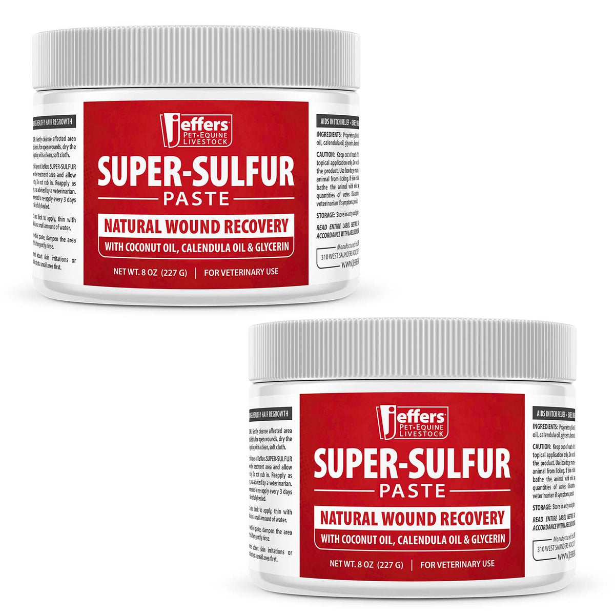 Jeffers Super-Sulfur Skin & Wound Healing Paste for Pets, Horses, & Livestock
