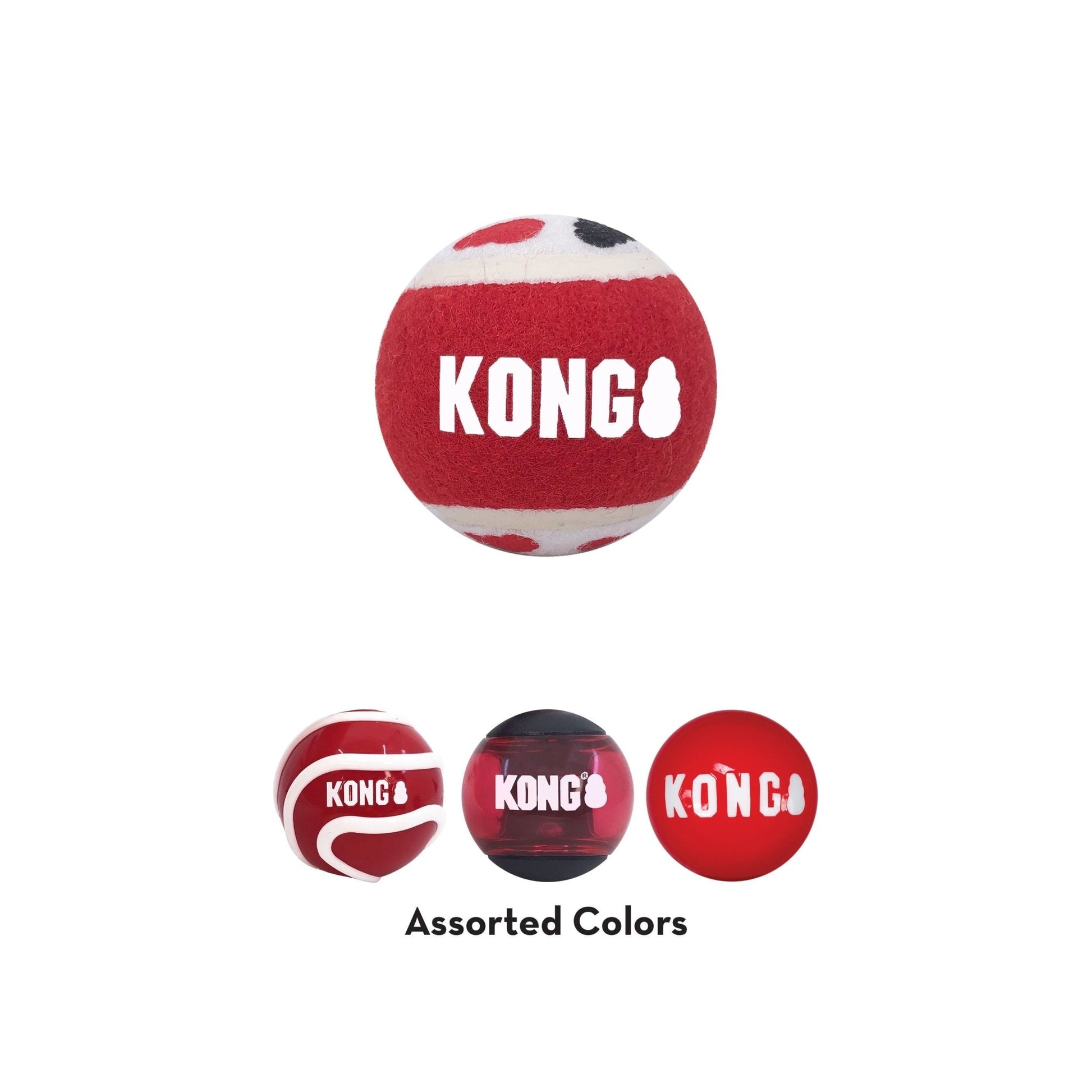 KONG Signature Fetch Dog Toy Balls, Multi-Pack
