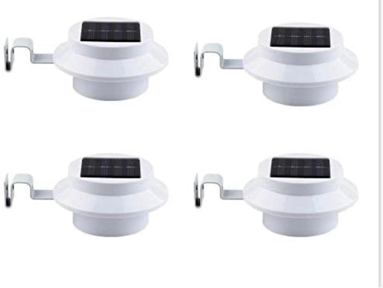 Living Accents Black Solar Powered LED Post Cap Fence Light 4 Pack