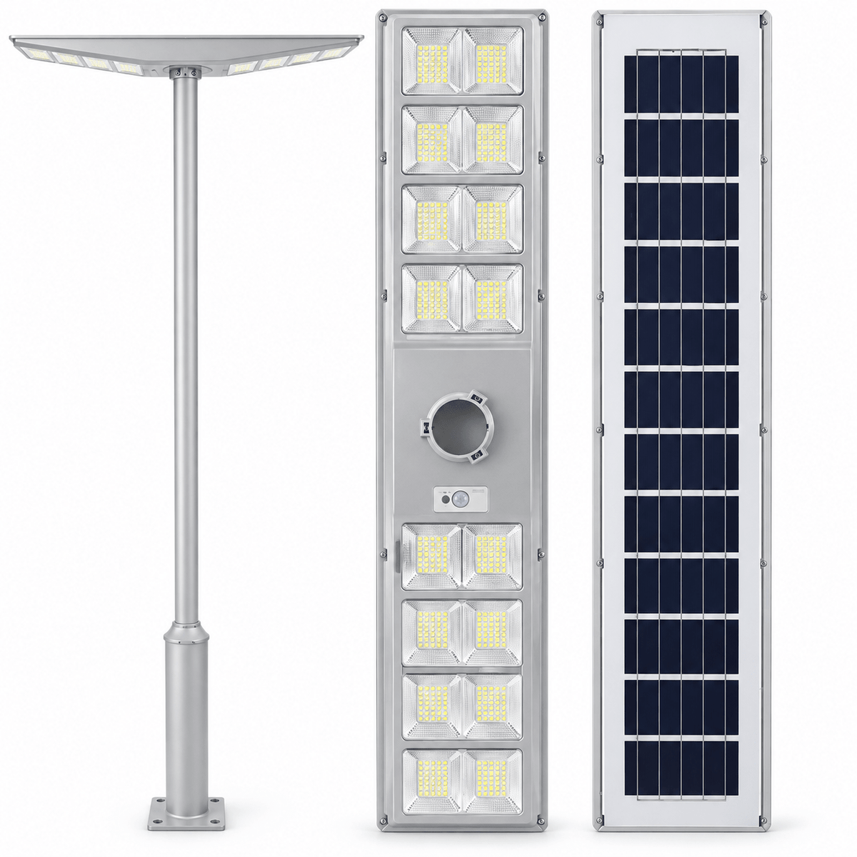 LumenX 9000W Double-Sided Solar Street Light – 560 LED, Motion Sensor, Dusk-to-Dawn, IP65