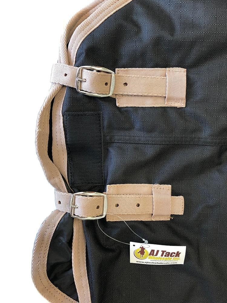 AJ Tack 1200D Waterproof Turnout Horse Blanket with Neck Rug - Black