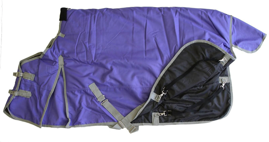 AJ Tack 1200D Waterproof Turnout Horse Blanket with Hood - Purple