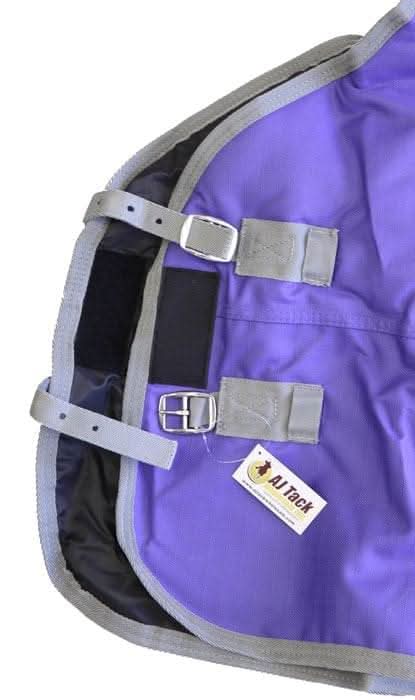 AJ Tack 1200D Waterproof Turnout Horse Blanket with Hood - Purple