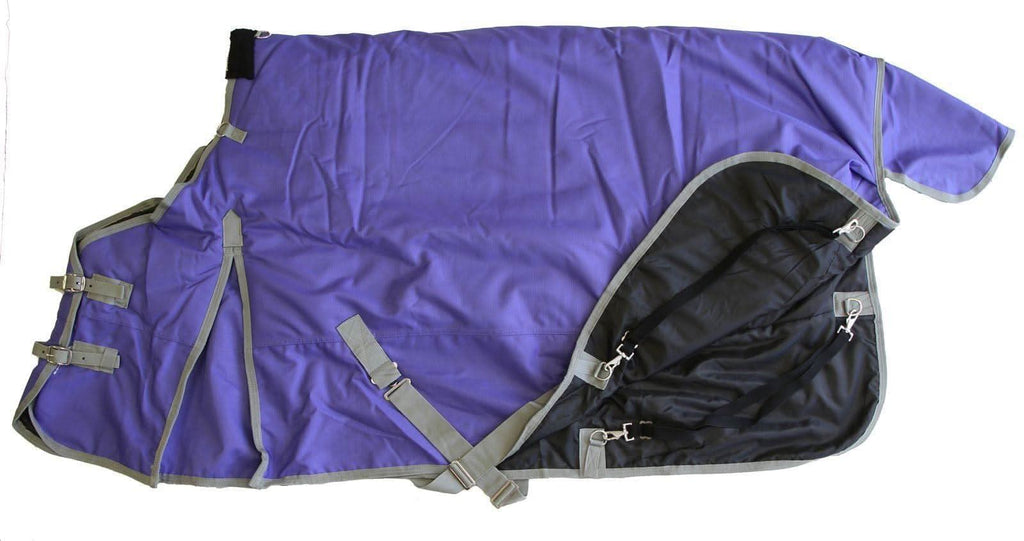AJ Tack 1200D Waterproof Turnout Horse Blanket with Hood - Purple