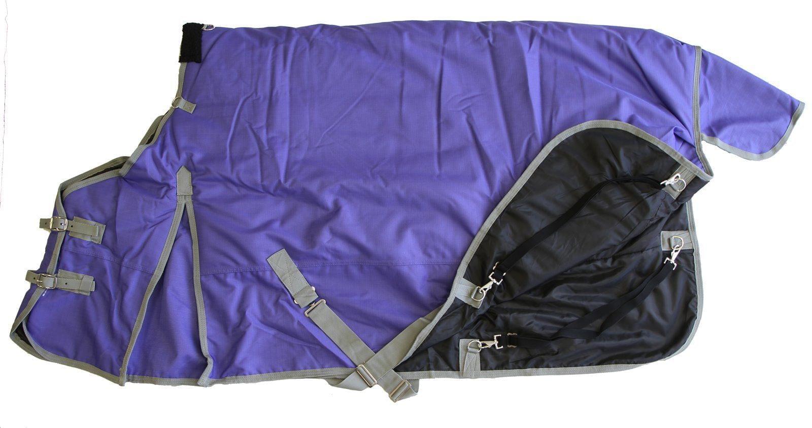 AJ Tack 1200D Waterproof Turnout Horse Blanket with Hood - Purple