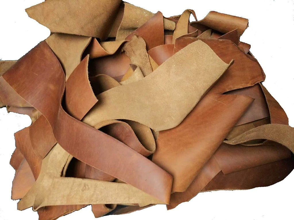 ELW Full Grain Leather 2lb Scraps Tobacco Brown 5/6 OZ (2mm)  Perfect for Crafts, Tooling, Repairs