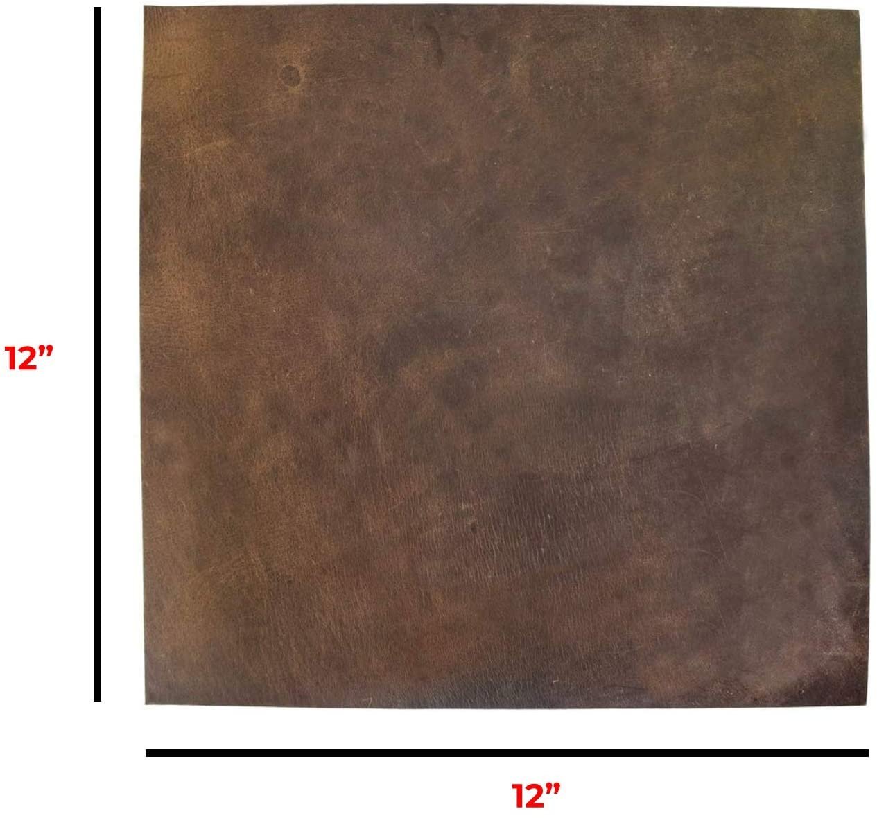 ELW Thick Leather Square for Crafting, Tooling, Repair Projects BB (16" x 16") (3.3-4mm) | Heavy Weight | Natural Full Grain Leather | Quality Leather Guaranteed | Bourbon Brown