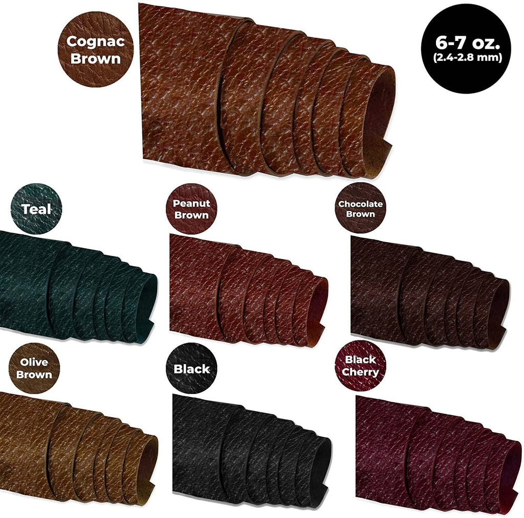 ELW 6-7 oz. (2.4-2.8mm) Pre-Cut | Full Grain Leather Bison Hide Tooling, Carving, Molding, DIY Craft Projects, Bag, Chap, Motorcycle, Shoe, Clothing, Jewelry, Wrapping