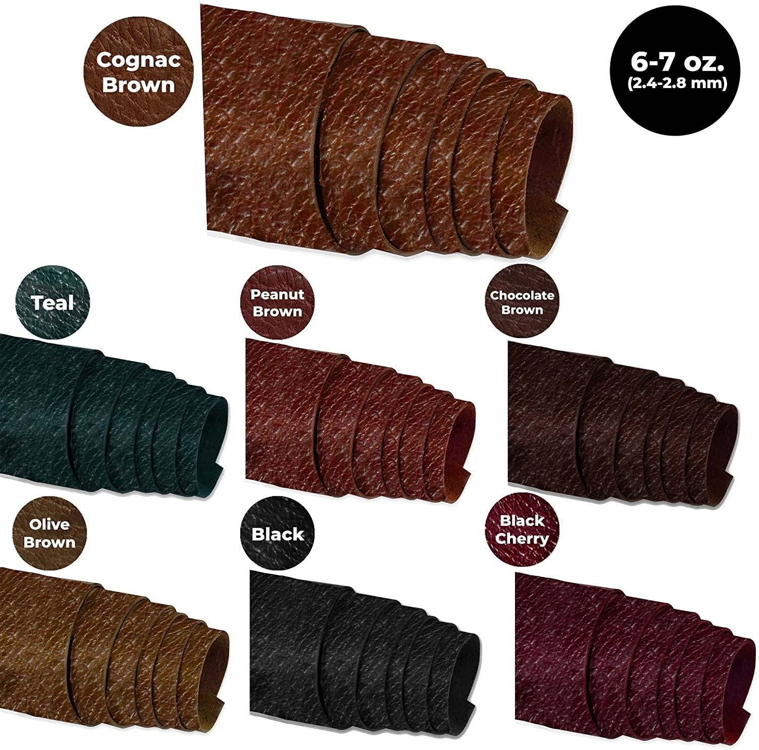 ELW 6-7 oz. (2.4-2.8mm) Pre-Cut | Full Grain Leather Bison Hide Tooling, Carving, Molding, DIY Craft Projects, Bag, Chap, Motorcycle, Shoe, Clothing, Jewelry, Wrapping