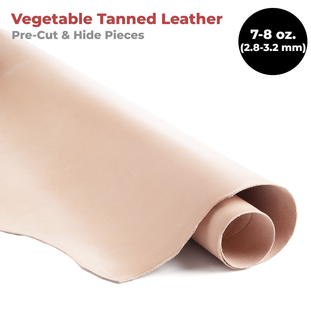 ELW 7-8 oz.(3-3.2 mm) Thickness Pre-Cut Square Tooling Leather Vegetable Tanned Full Grain Leather - Cowhide Leathercraft for Holsters Knife Sheaths Coasters Molding Emboss Stamp Cases