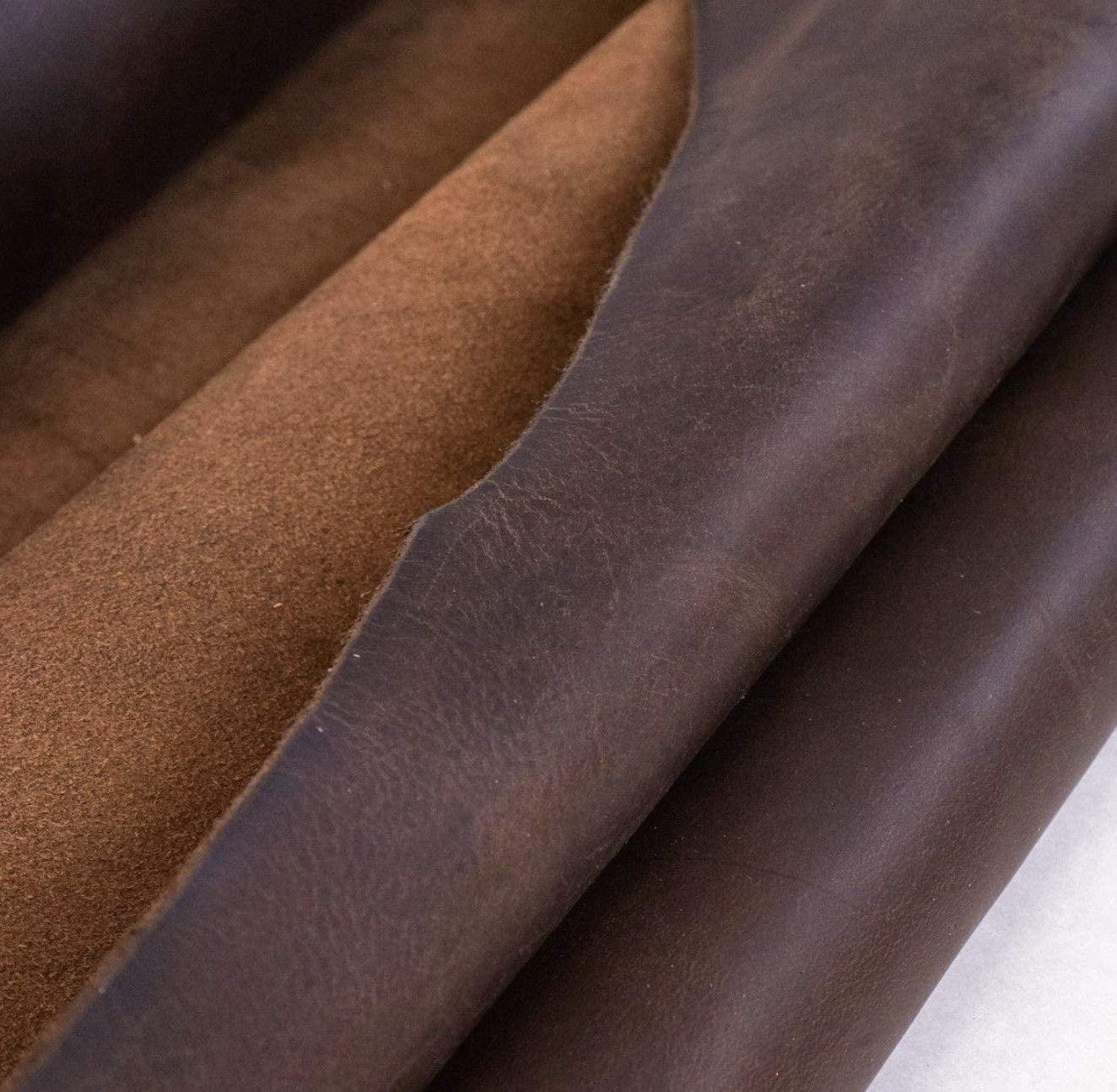ELW Natural Full Grain Leather Square BB (12" x 24") 4/5 OZ (1.6/1.8 mm) Crafts/Tooling/Hobby/Repair Workshop Quality Leather Guaranteed | Bourbon Brown