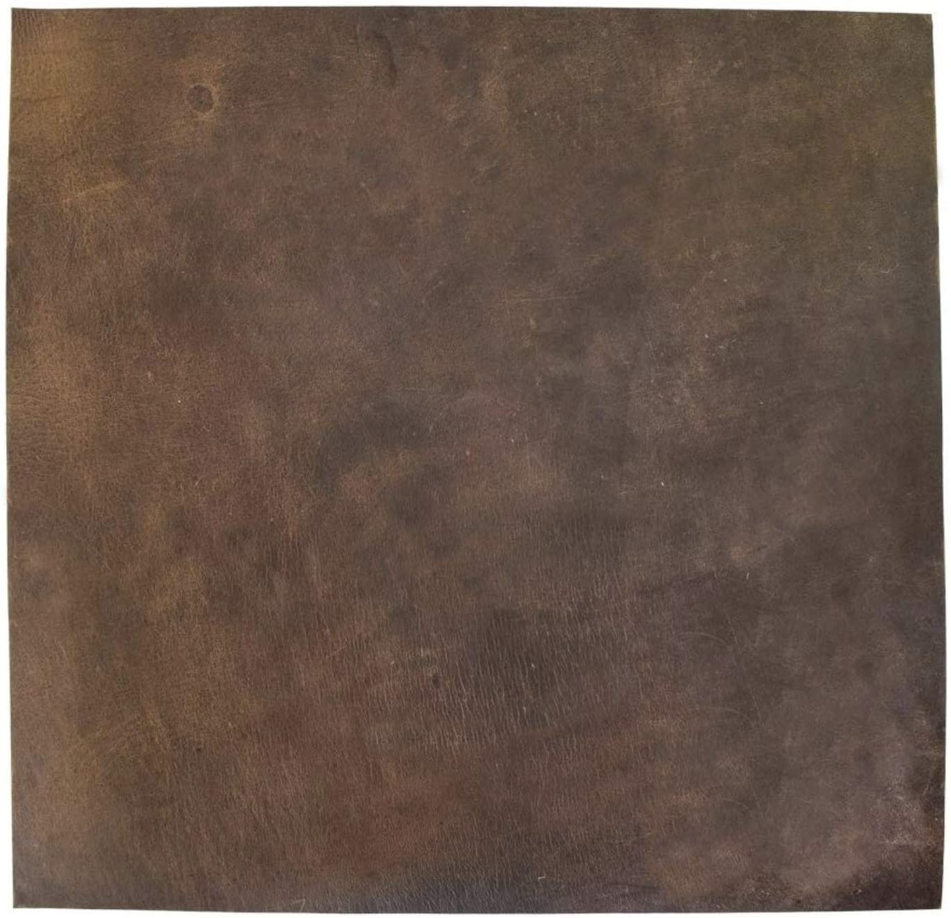 ELW Thick Leather Square for Crafting, Tooling, Repair Projects BB (16" x 16") (3.3-4mm) | Heavy Weight | Natural Full Grain Leather | Quality Leather Guaranteed | Bourbon Brown
