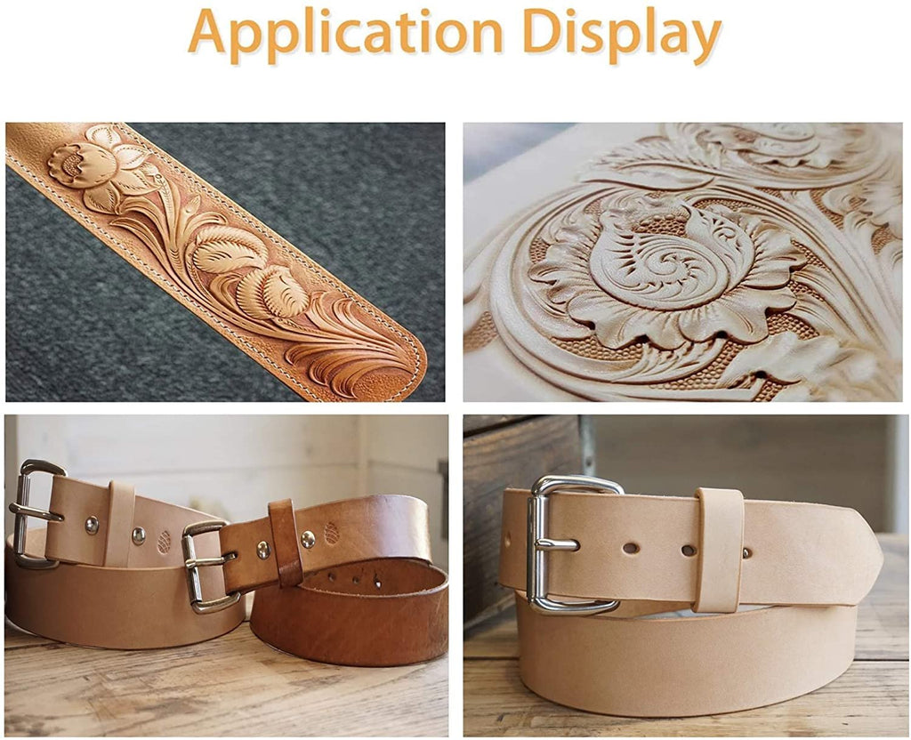 ELW Import Tooling Leather 9/10 oz Natural Belt Blanks/Strips/Straps from Full Grain Vegetable Tanned Tooling Leather up to 55"