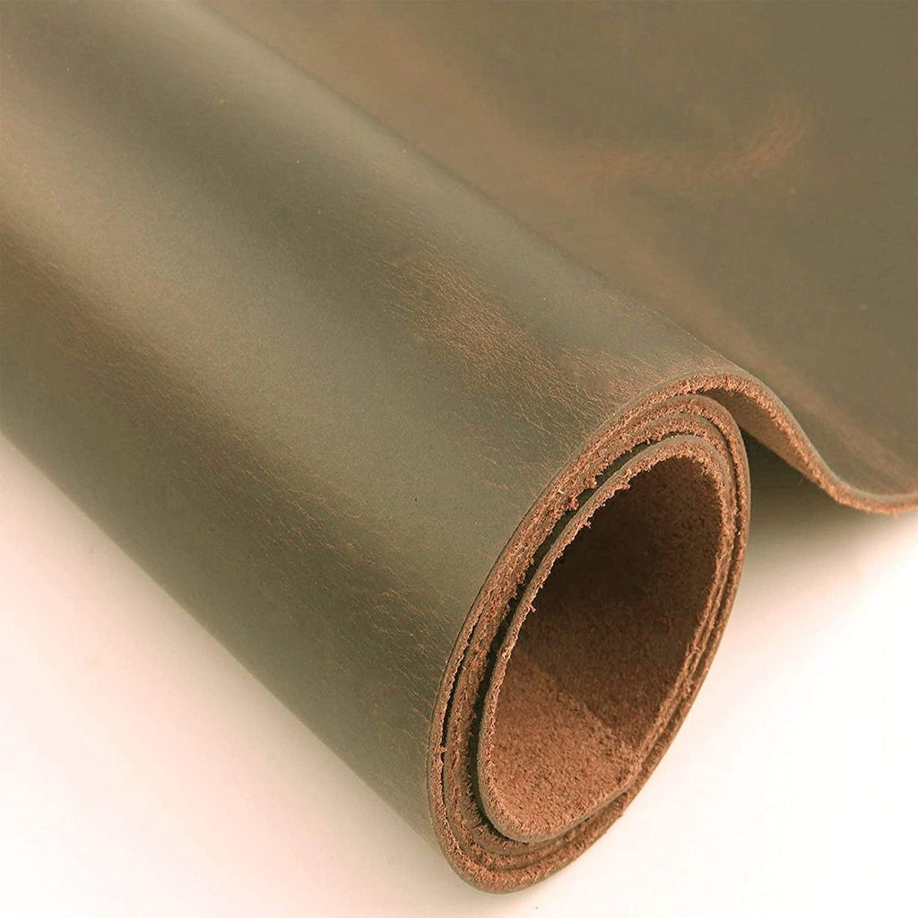 ELW Oil Tanned Leather 5/6 OZ (2-2.4mm) | Full Grain| Pre-Cut Sizes from 6" to 48"| Cowhide Handmade Perfect for Crafting, Sewing, Molding, Workshop