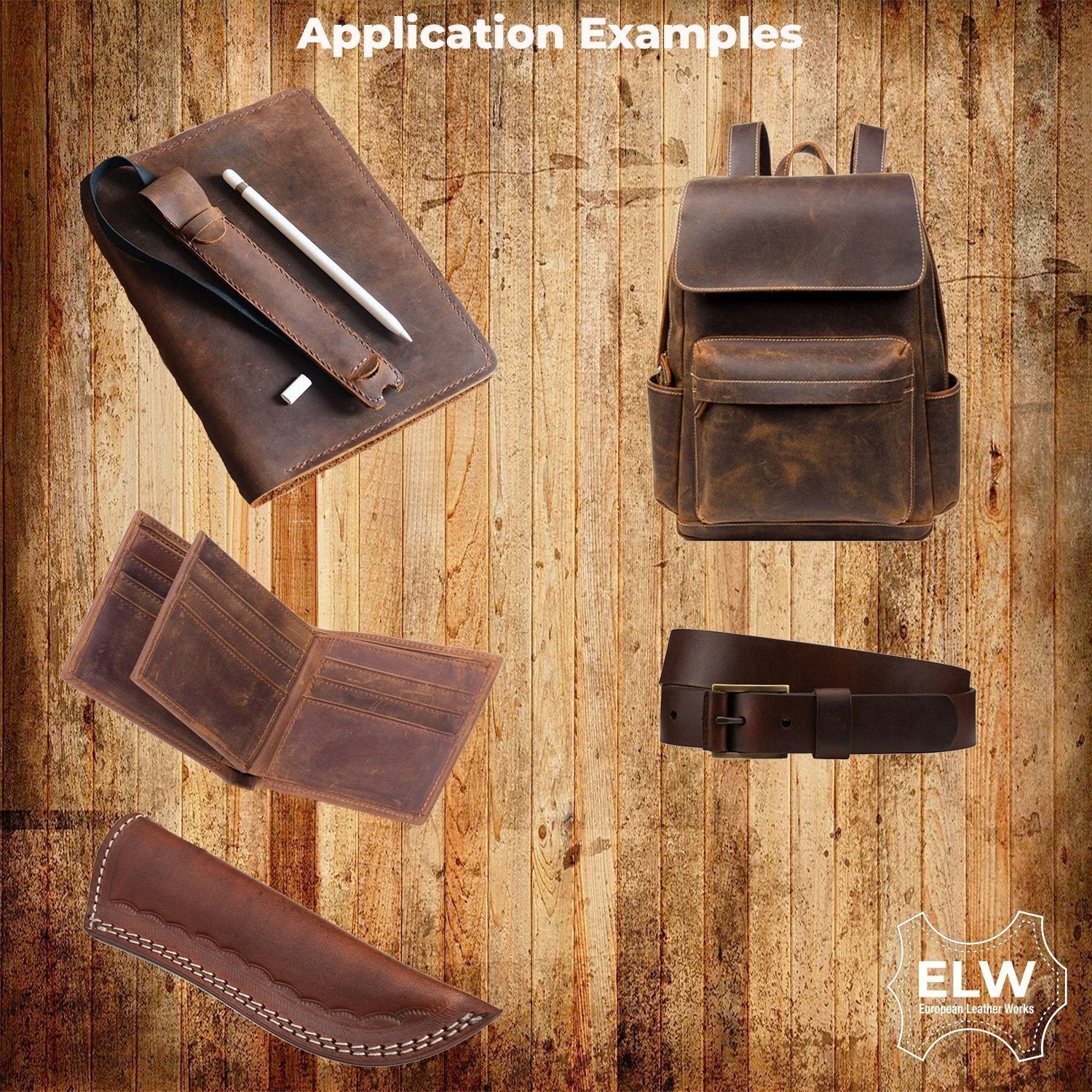 Import Tooling Full Grain Cowhide Leather 5/6 oz (2mm) Medium BROWN