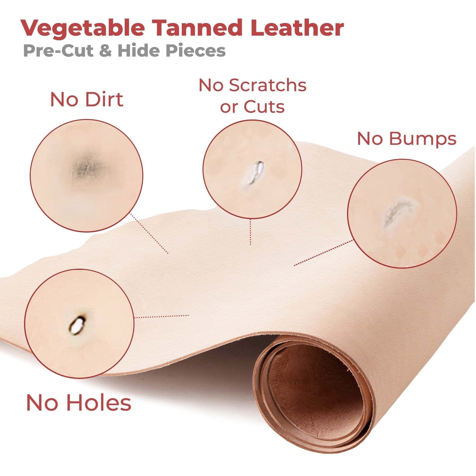 European Leather Work 5-6 oz. (2-2.4mm) Vegetable Tanned Leather Pre-Cut Full Grain Cowhide Leathercraft for Tooling, Engraving, Carving, Molding, Embossing, Stamping, & Dyeing