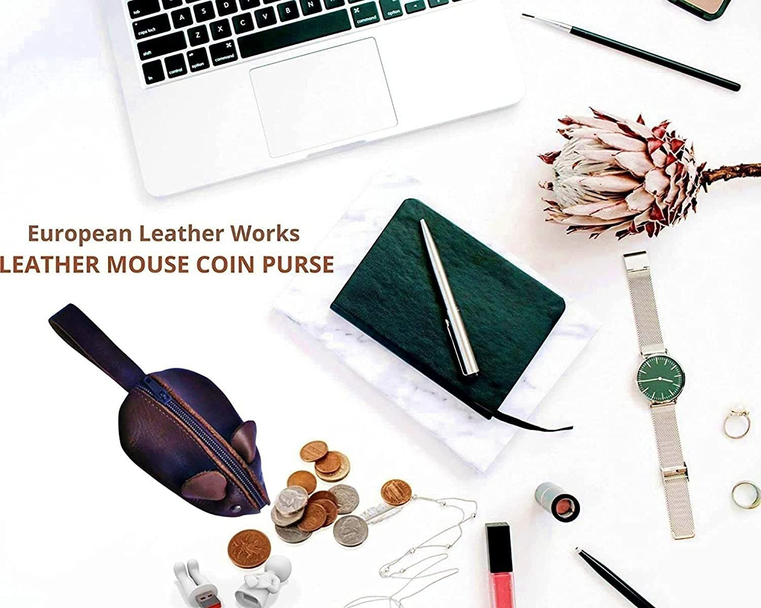 Mouse Coin Purse, Handmade Genuine Full Grain Leather with Rustic Cute Design, Perfect gift, Change Pouch Wallet