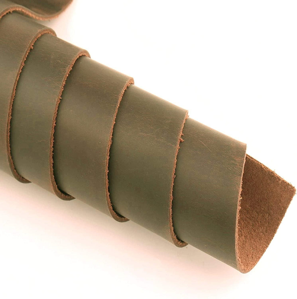 ELW Oil Tanned Leather 5/6 OZ (2-2.4mm) | Full Grain| Pre-Cut Sizes from 6" to 48"| Cowhide Handmade Perfect for Crafting, Sewing, Molding, Workshop