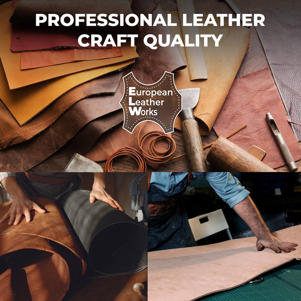 8-9 Oz. (3.2-3.6mm) Thickness Veg Tan Leather | Pre-Cut Sizes 6" to 48" | Tooling Leather Cowhide - Full Grain Leather