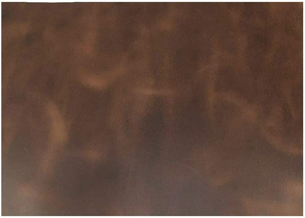 4-6 oz. (1.8-2.4mm) Bourbon Brown Full Grain Leather 16"×18" - Natural Cowhide for Crafts, Wallets, Tooling & Projects