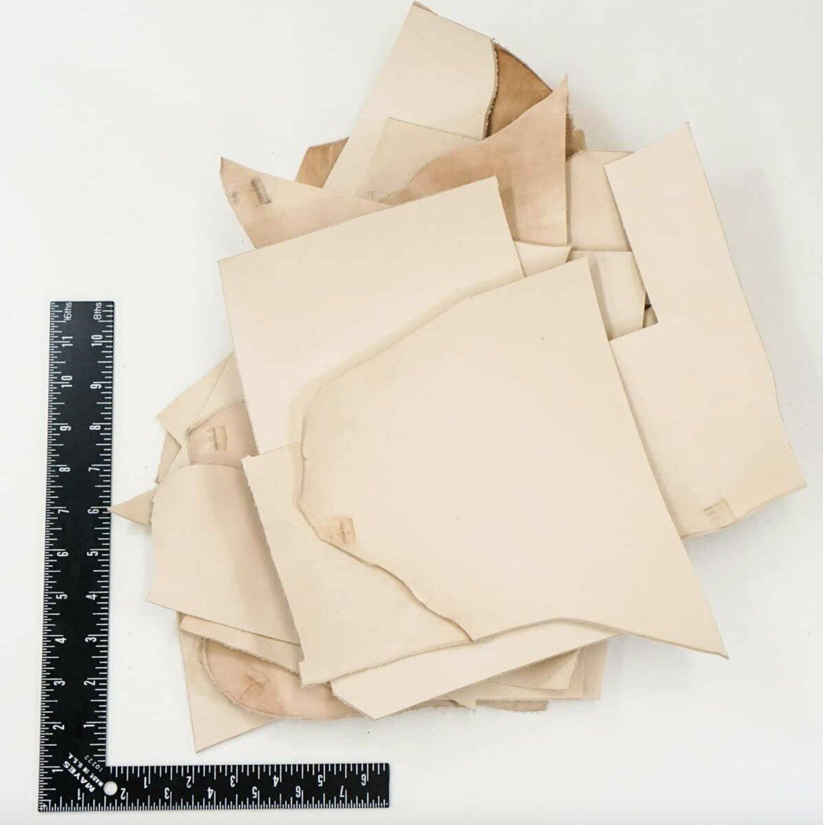 ELW SCRAPS Veg Tan Tooling Cowhide Leather  Lightweight 3-6 oz. (1-2.4mm)