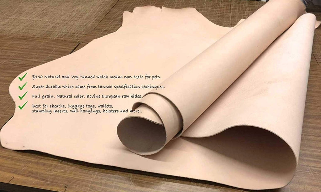 Import Tooling Leather 5-6oz (2-2.4mm) Vegetable Tanned Full Grain Pre-Cuts