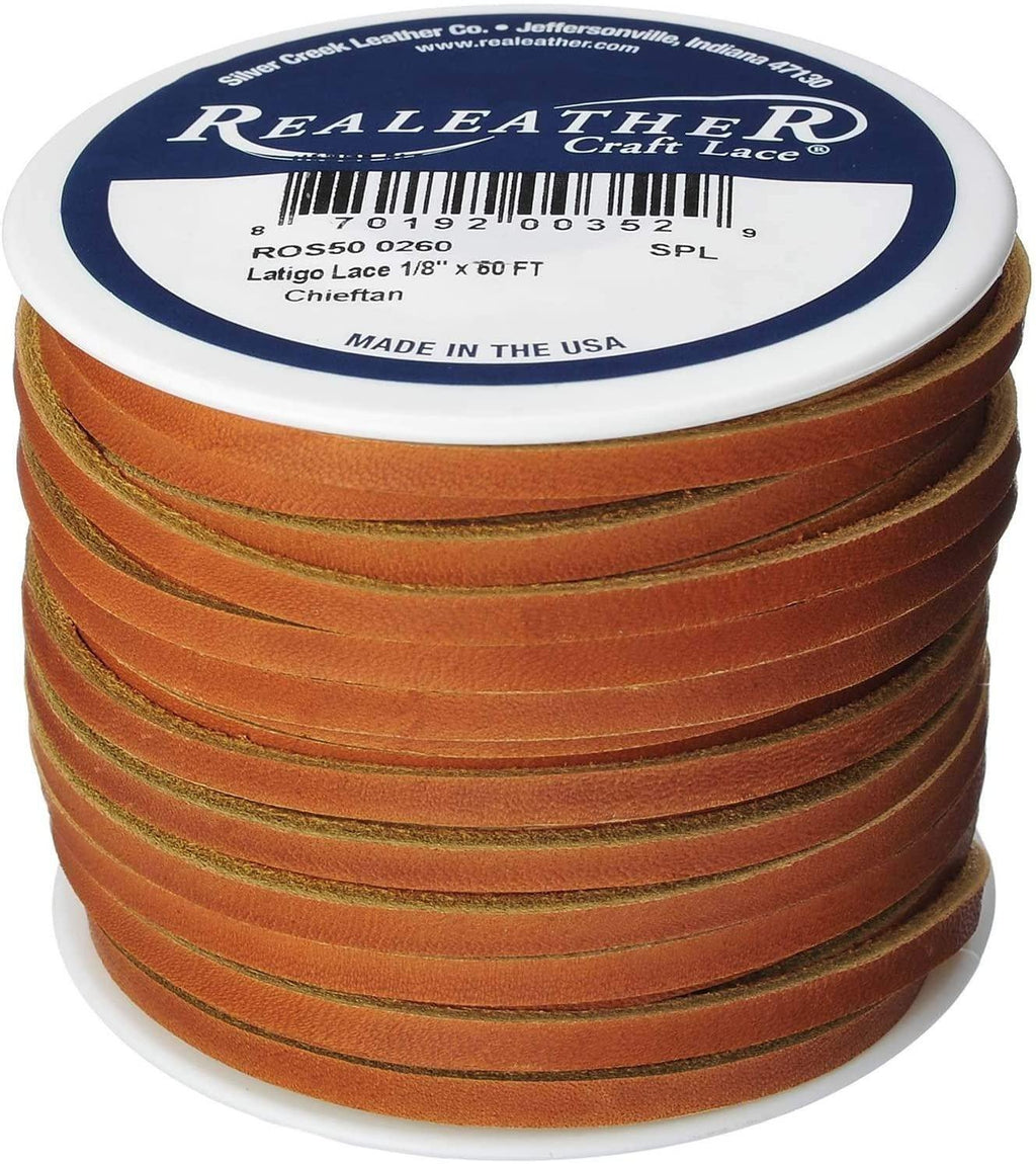 Realeather Latigo Lace Spool, 1/8"x50' - Made USA