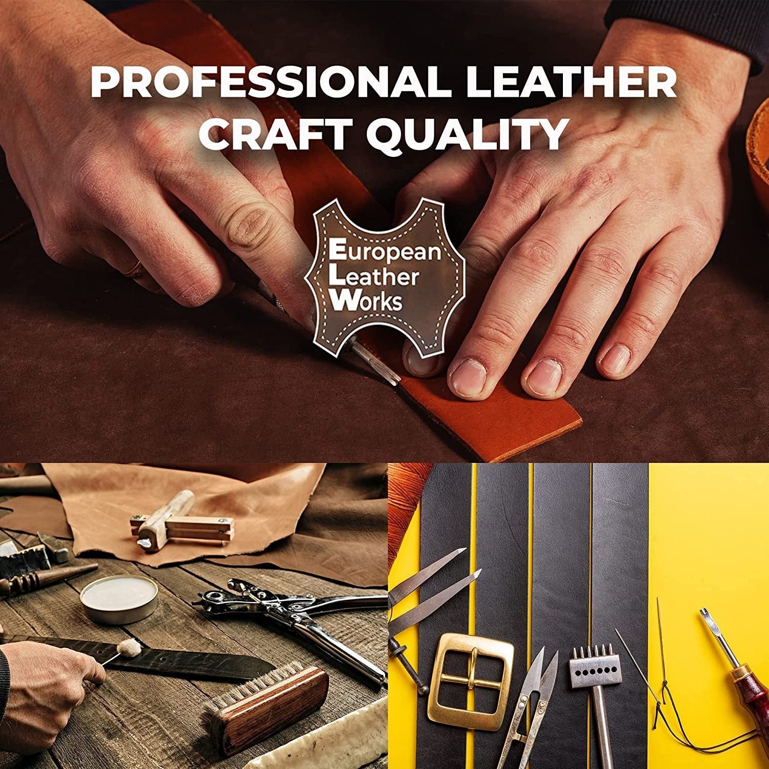 ELW 6-7 oz. (2.4-2.8mm) Pre-Cut | Full Grain Leather Bison Hide Tooling, Carving, Molding, DIY Craft Projects, Bag, Chap, Motorcycle, Shoe, Clothing, Jewelry, Wrapping