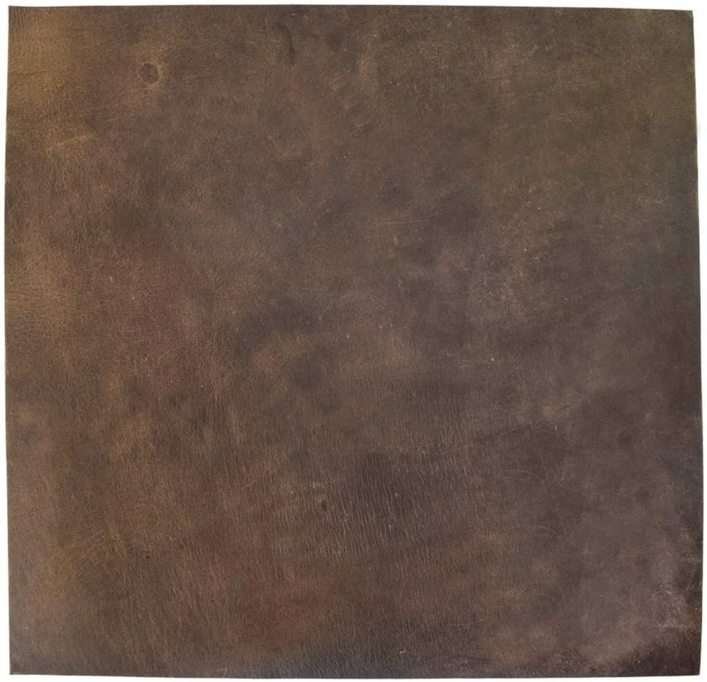 8-10 oz (3-4mm) Full Grain Leather Leather Square for Crafting, Tooling, Repair Projects (12" x 12")| Heavy Weight |  Bourbon Brown