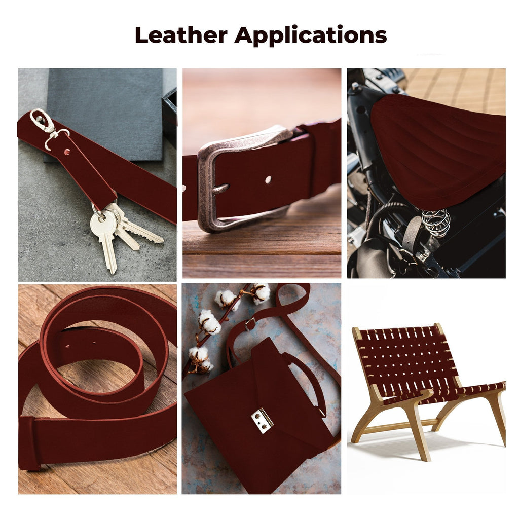 European Leather Work Oil Tanned Waxy Finish Leather 5-6 oz (2-2.4mm)  72" Length Full Grain Cowhide Handmade Leather for DIY, Crafts, Sheaths