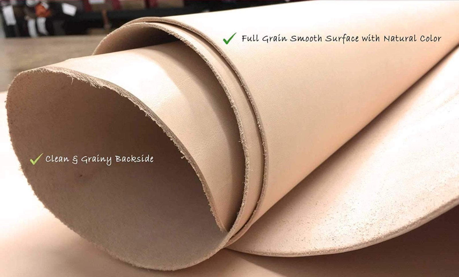 Import Tooling Leather 5-6oz (2-2.4mm) Vegetable Tanned Full Grain Pre-Cuts