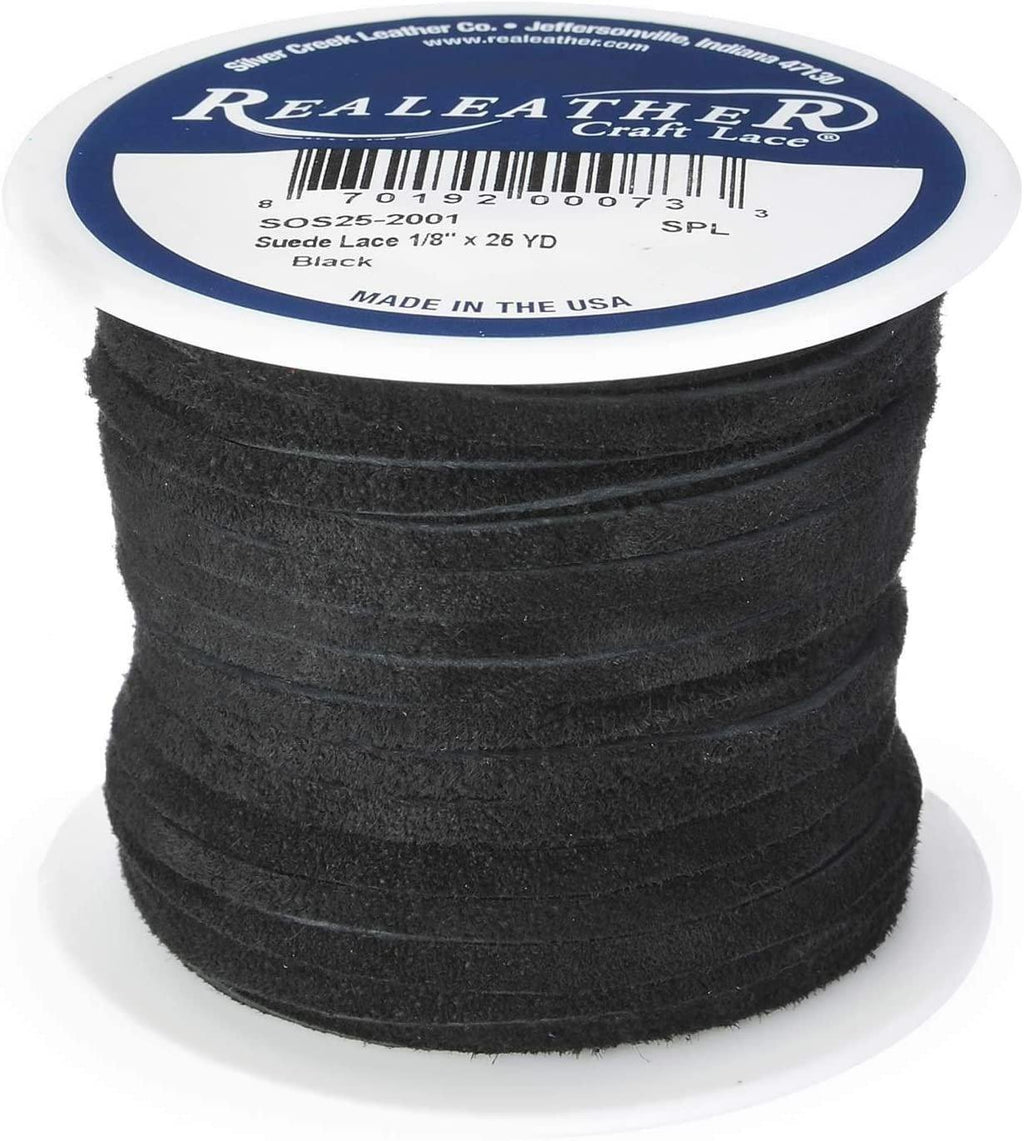 Realeather Suede Lace, 1/8" x 25 yd, Multicolors Available