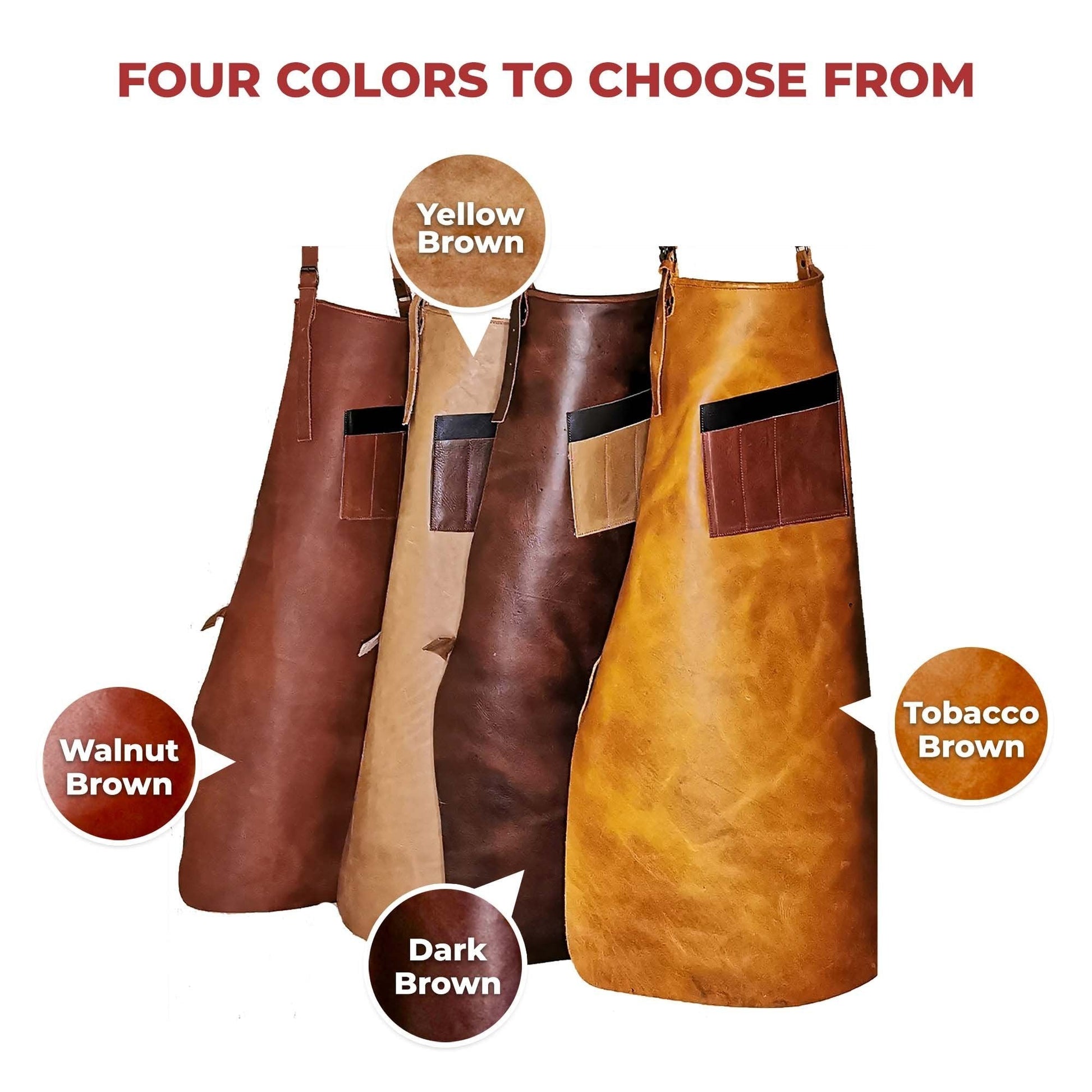 ELW Full Grain Leather Apron-1 Pouch, BBQ Apron, Men & Women's Apron, Kitchen, Cooking, Bartending, Workshop, One Size Fit