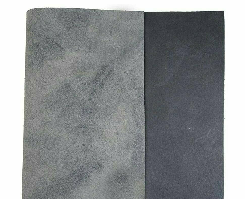 5-6 oz (2-2.4mm) Oil Tanned Leather - Tooling Leather Full Grain 100% Cowhide Leather Piece 12"x12" (BLACK)