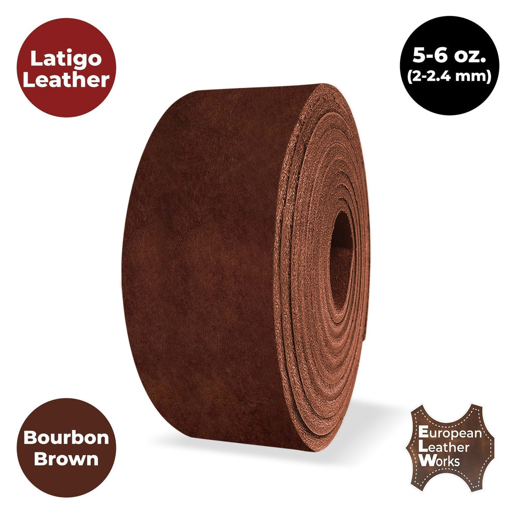 ELW Latigo Leather 5-6 oz. (2-2.4mm) Straps, Belts, Strips 72" Length Full Grain Leather Cowhide DIY Arts & Craft Projects, Clothing, Jewelry, Wrapping