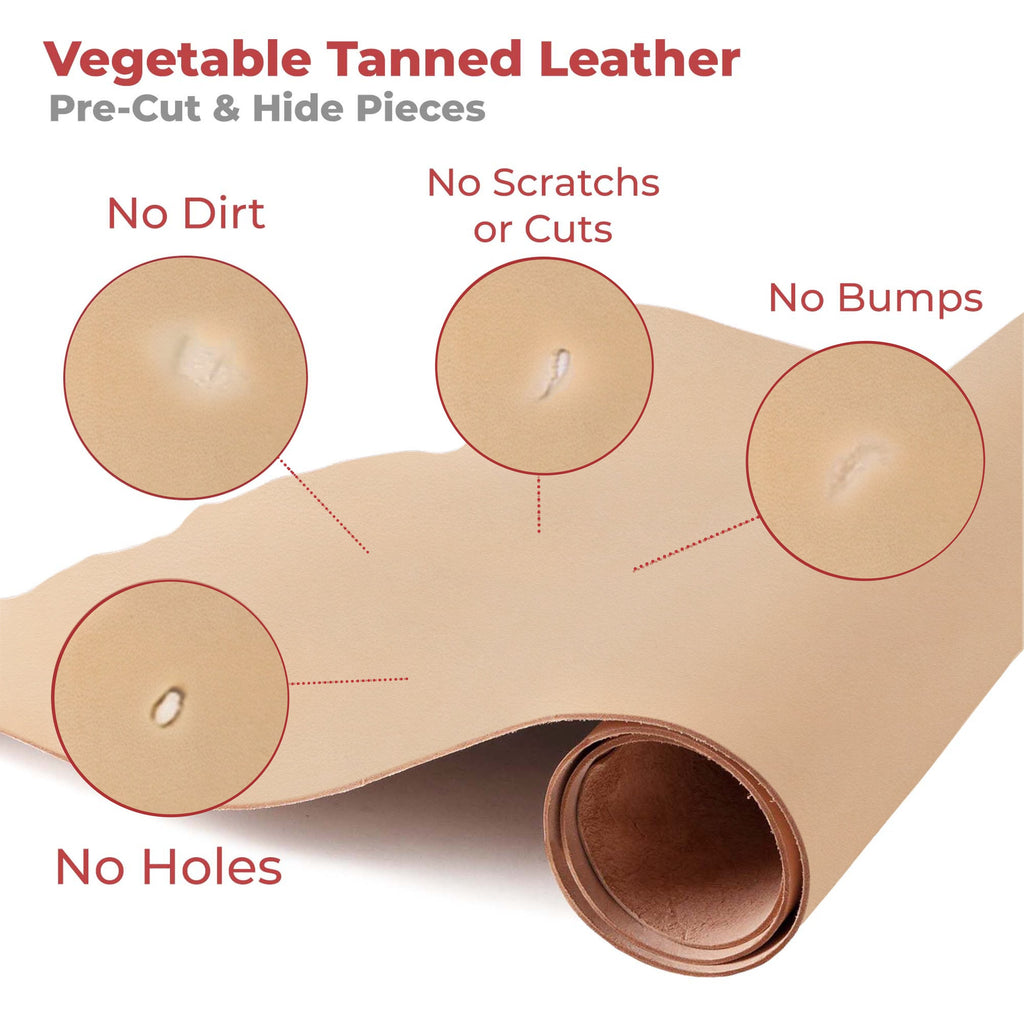 ELW Belt Blanks Straps 8/9 oz. (3.2-3.6mm) Thickness Full Grain Import Natural Cowhide Vegetable Tanned Leather for Tooling, Engraving, Embossing, Molding, & Dyeing