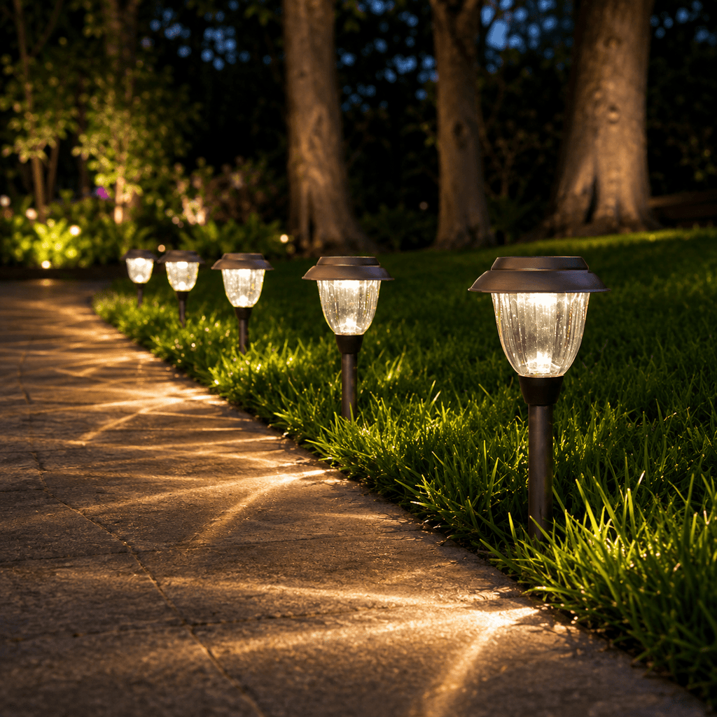 Member’s Mark 10-Pack Solar LED Pathway Lights, 10 Lumens, Stainless Steel & Glass, Oil-Rubbed Bronze Dusk-to-Dawn Landscape Lights