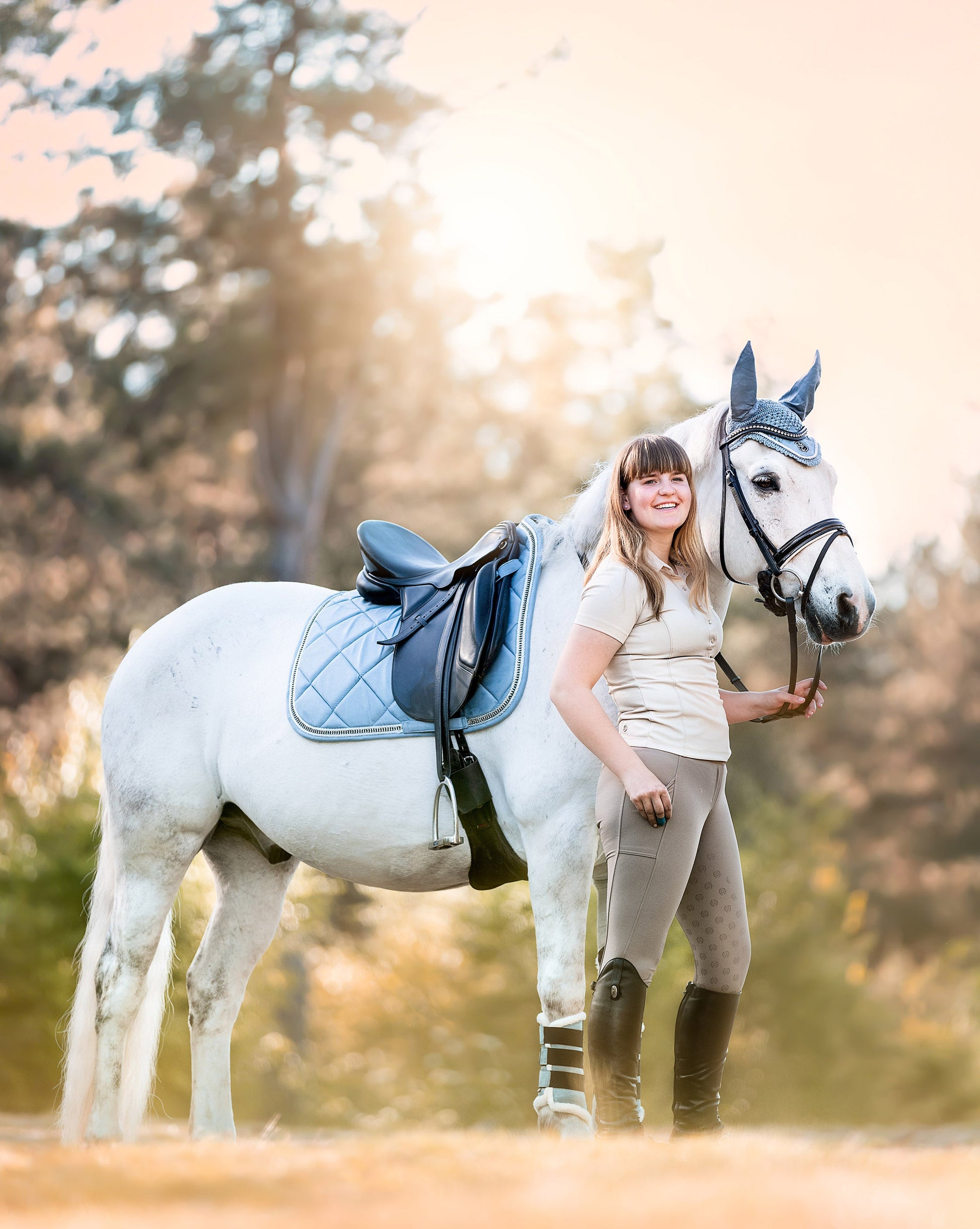 Moonstone Blue Saddle Pad Set