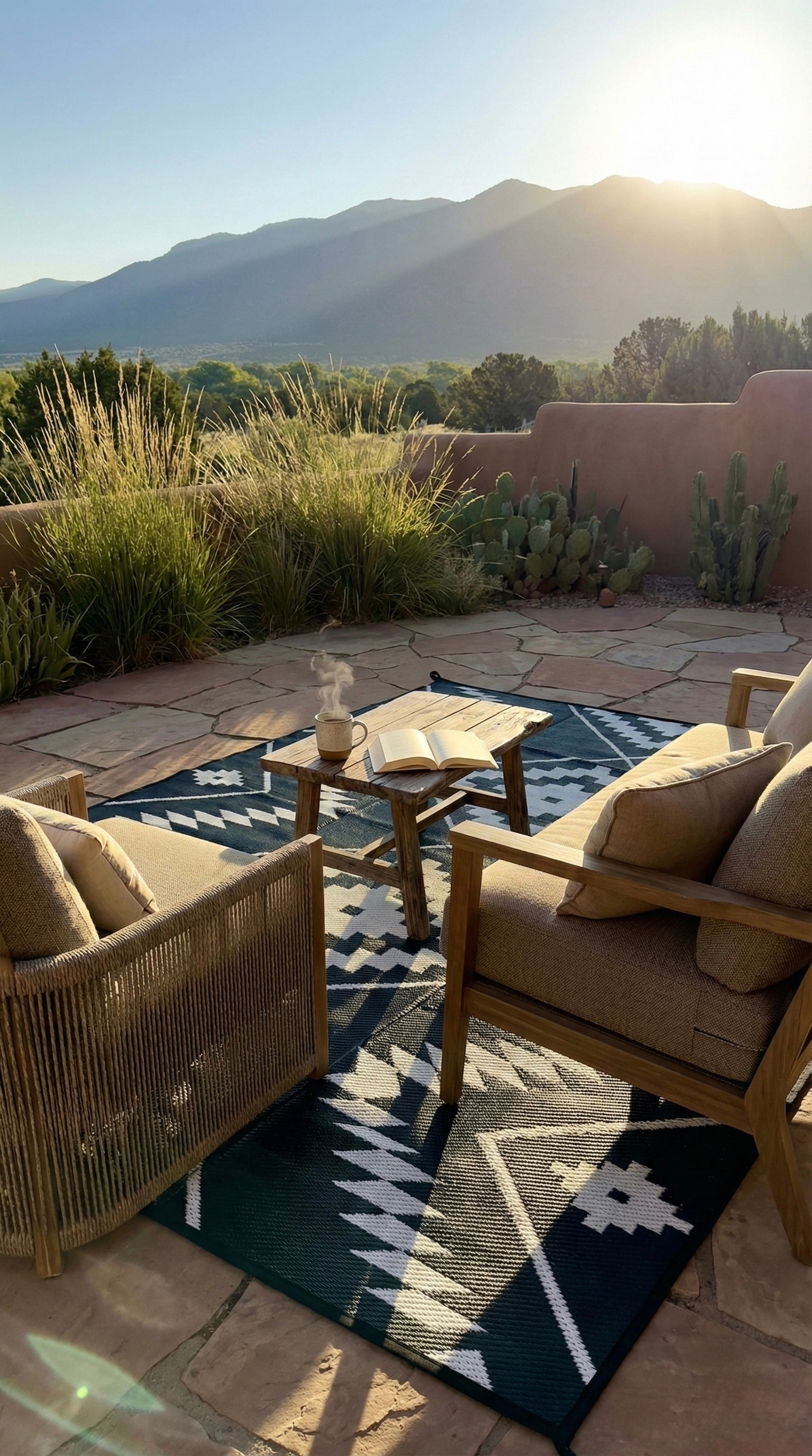 Black + Ivory - 9ft x 12ft - RANCH RUGS  -THE DAVIS -