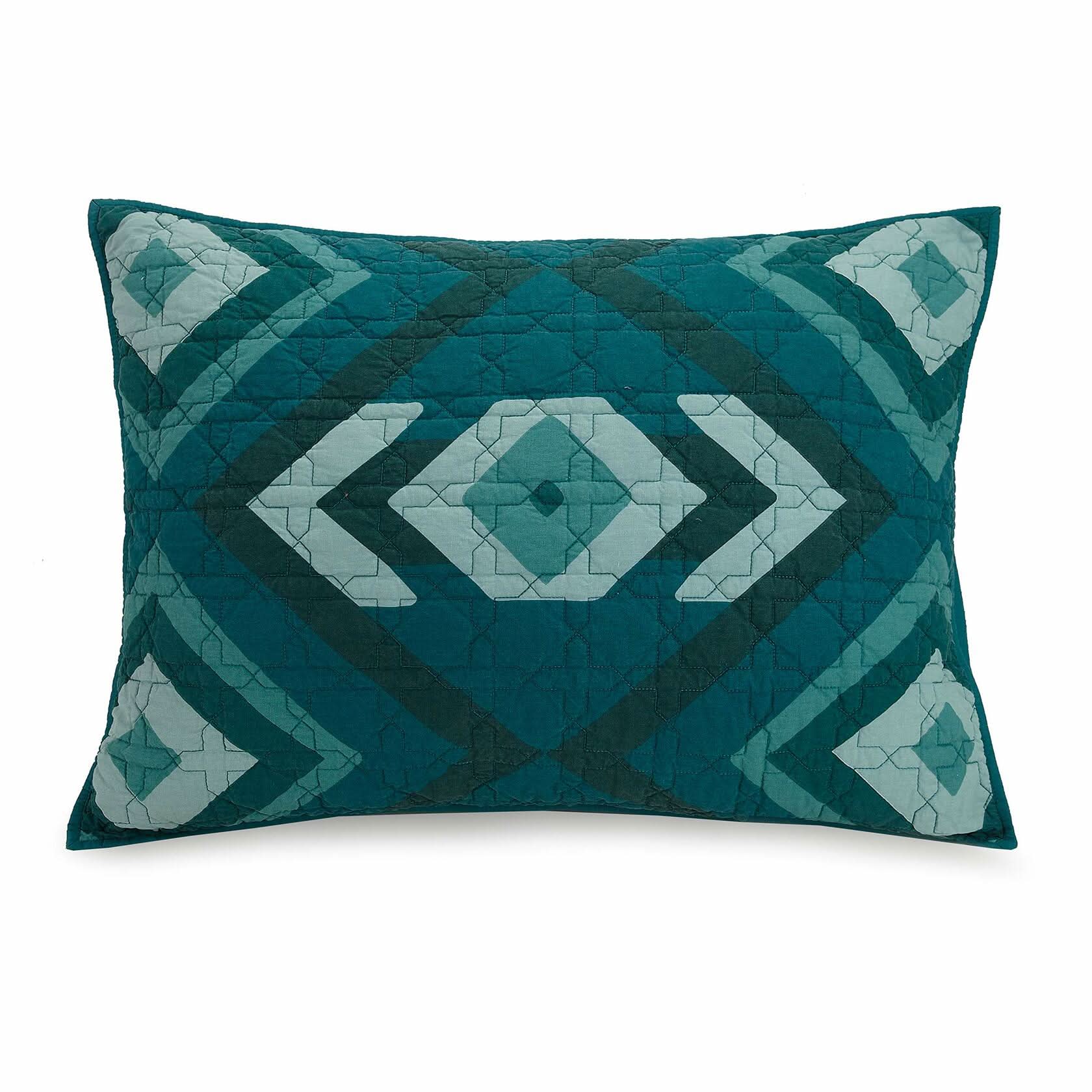 Jungalow Midway 100% Cotton 3-Piece Quilt Set, King, Teal