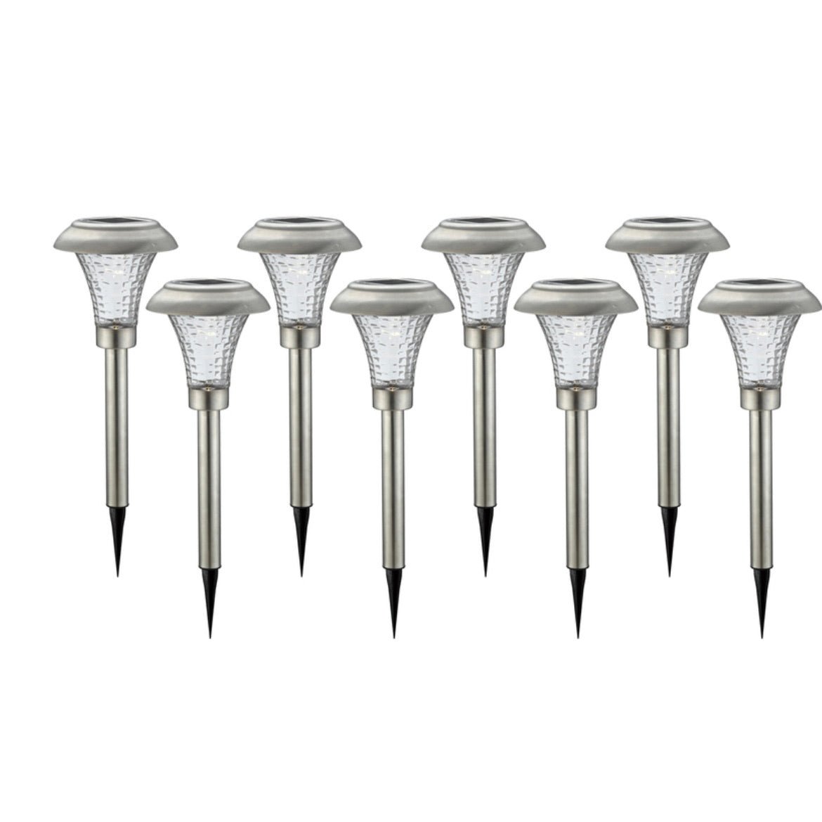 Patriot Silver Solar Powered LED Pathway Light  (Pack of 16 )