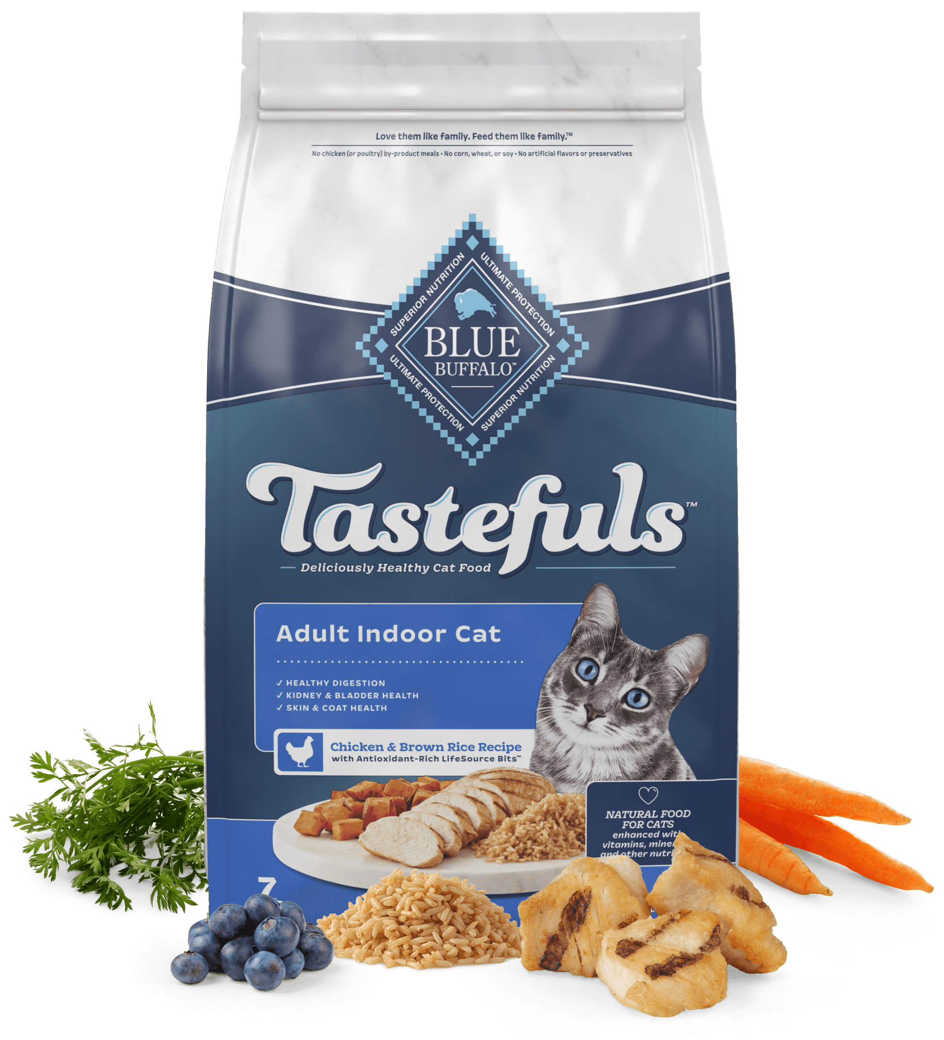 Blue Buffalo Blue Tastefuls Adult Indoor Cat Chicken & Brown Rice Dry Cat Food