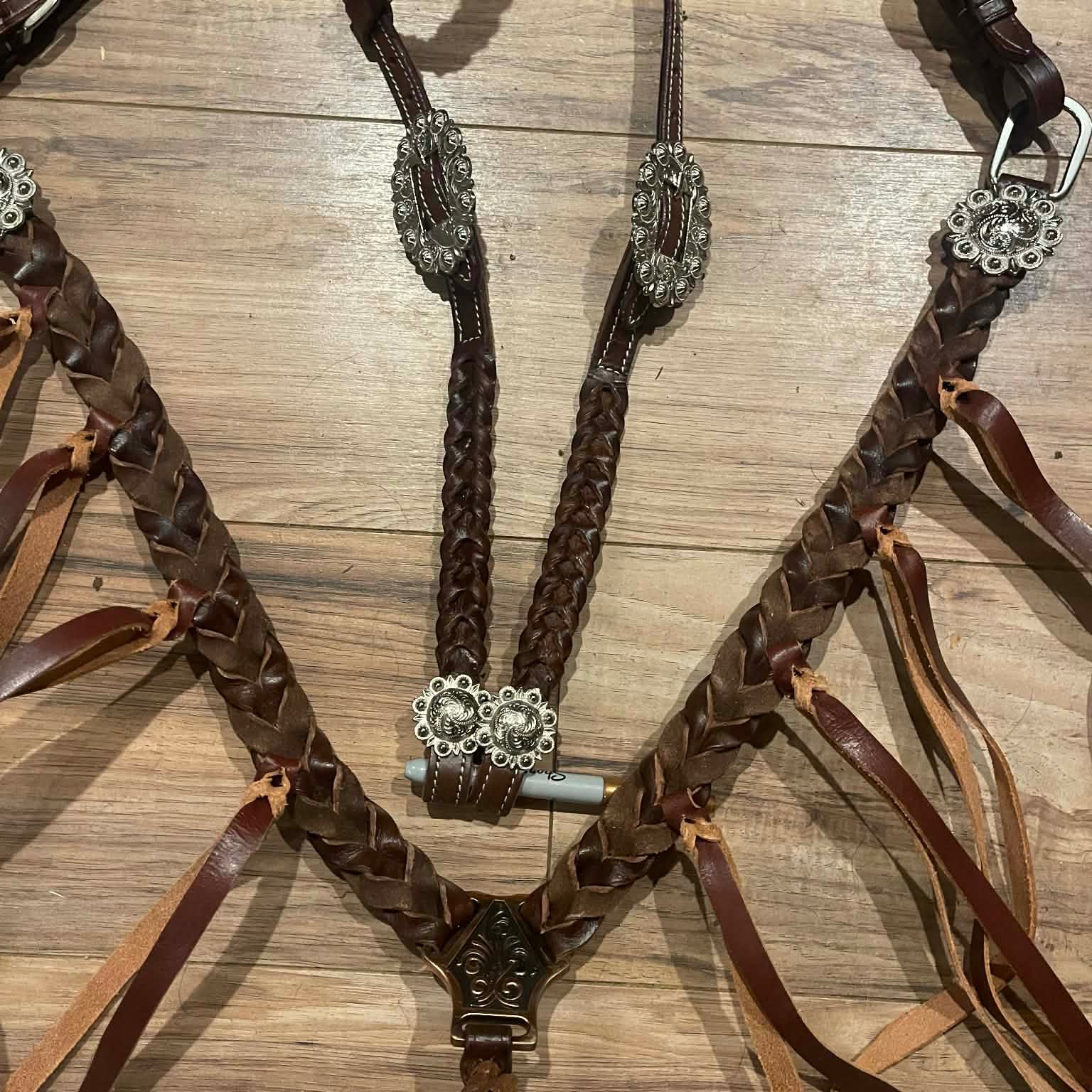 Made to Order Western Tack Set - Brown Braided Leather with Fringe (BHT022)