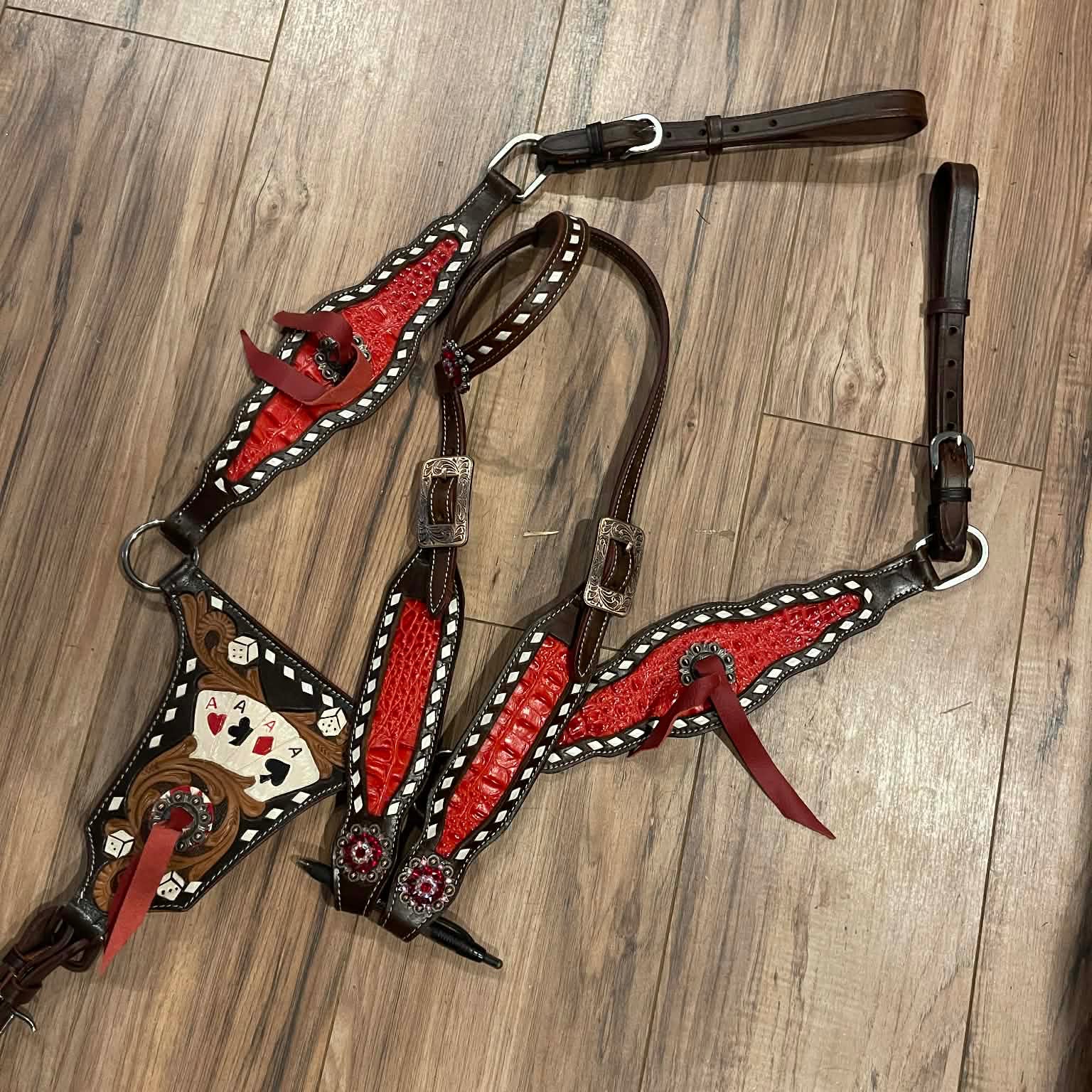 Playing Tack Made to Order Western Tack Set - Playing Cards w/ Red Accents (BHT058 ...