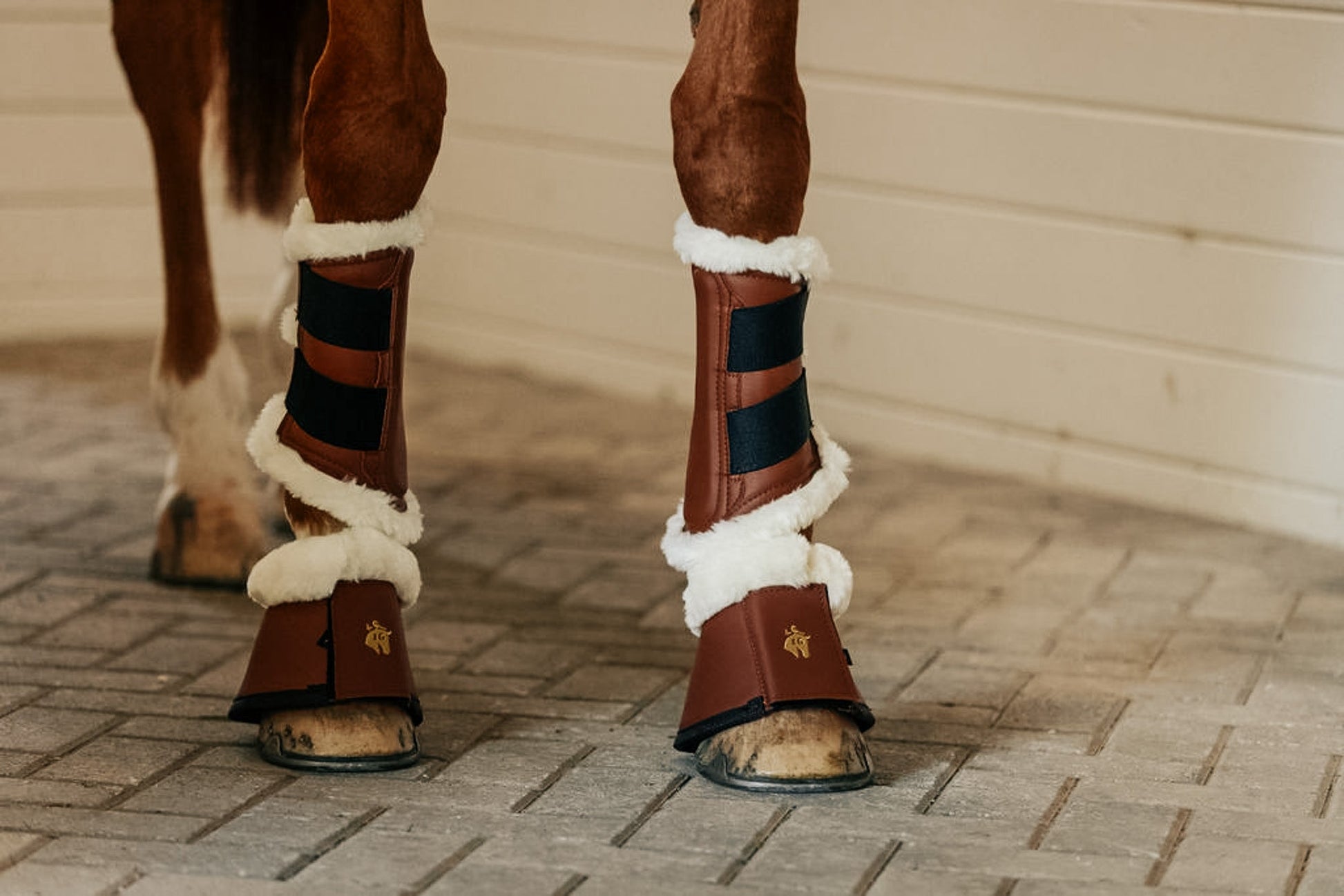 Leatherette Bell Boots, Hickory