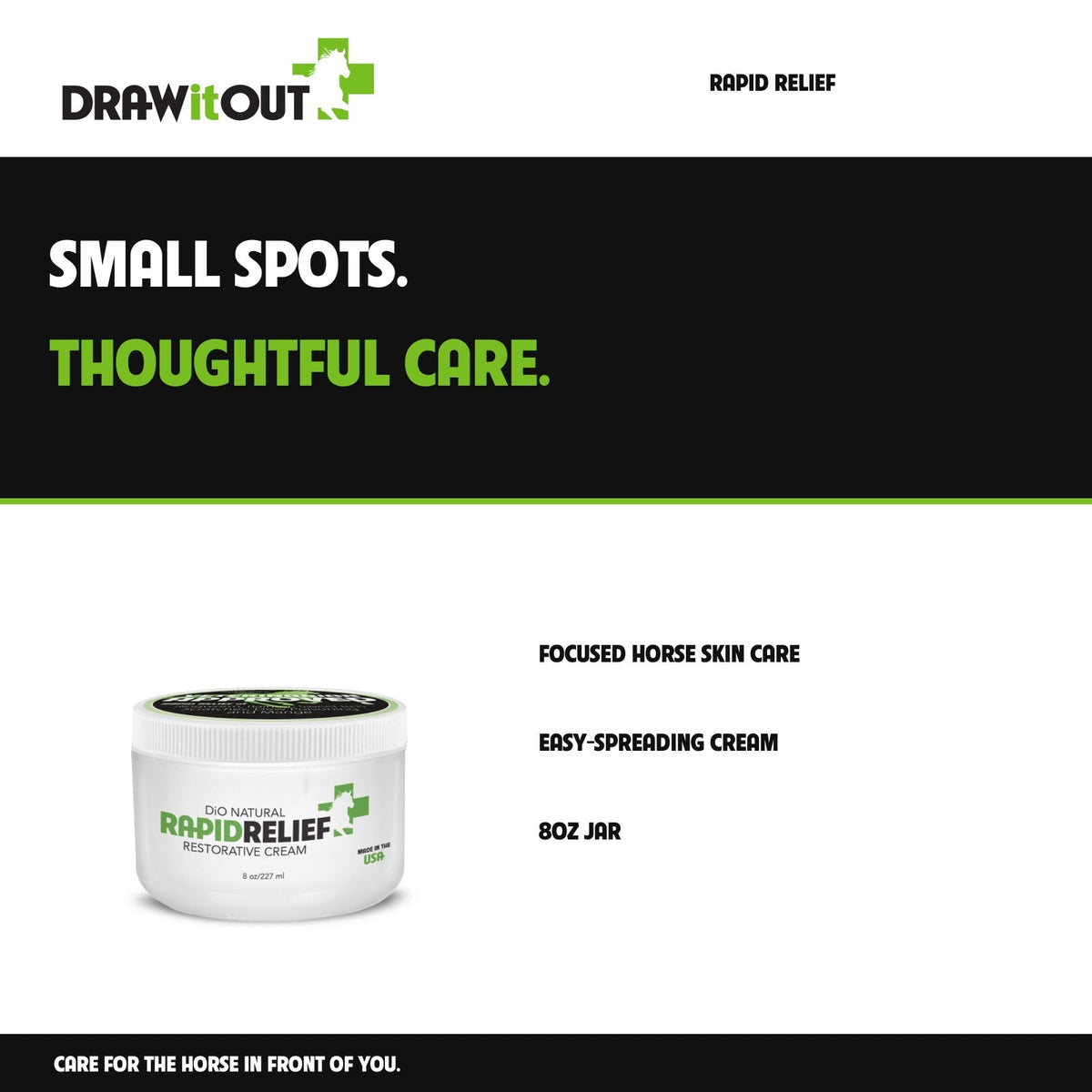 Rapid Relief Restorative Cream 8oz for Horses | Draw It Out®