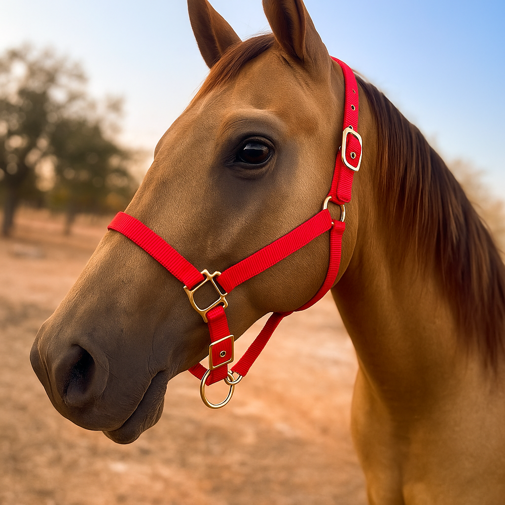 Red Nylon Horse Halter NHRED