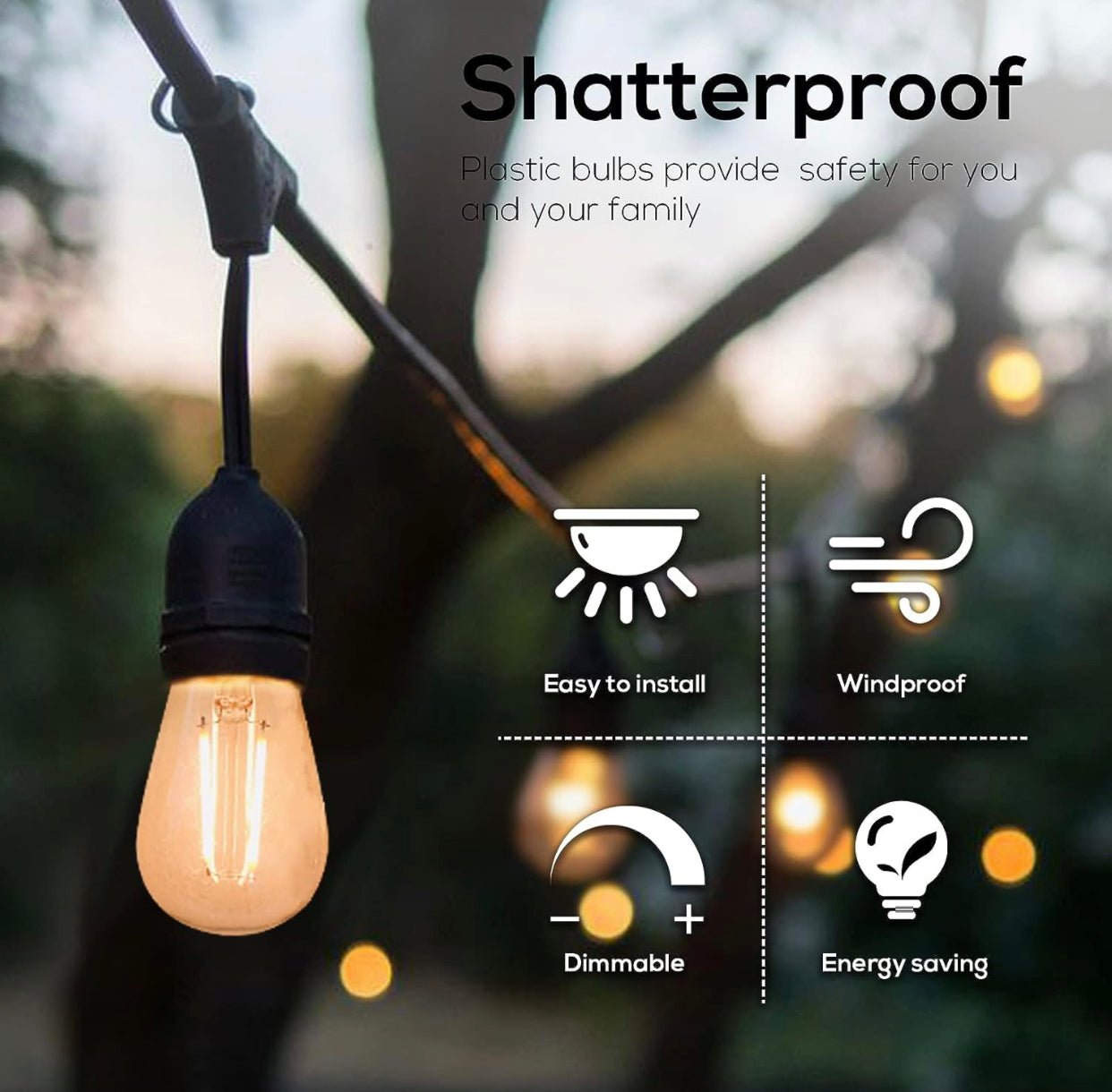 Replacement Bulb PRO LED Energy Efficient 2 Watt Warm White 2500K Dimmable Bulb - 12 Pack - E26 Base